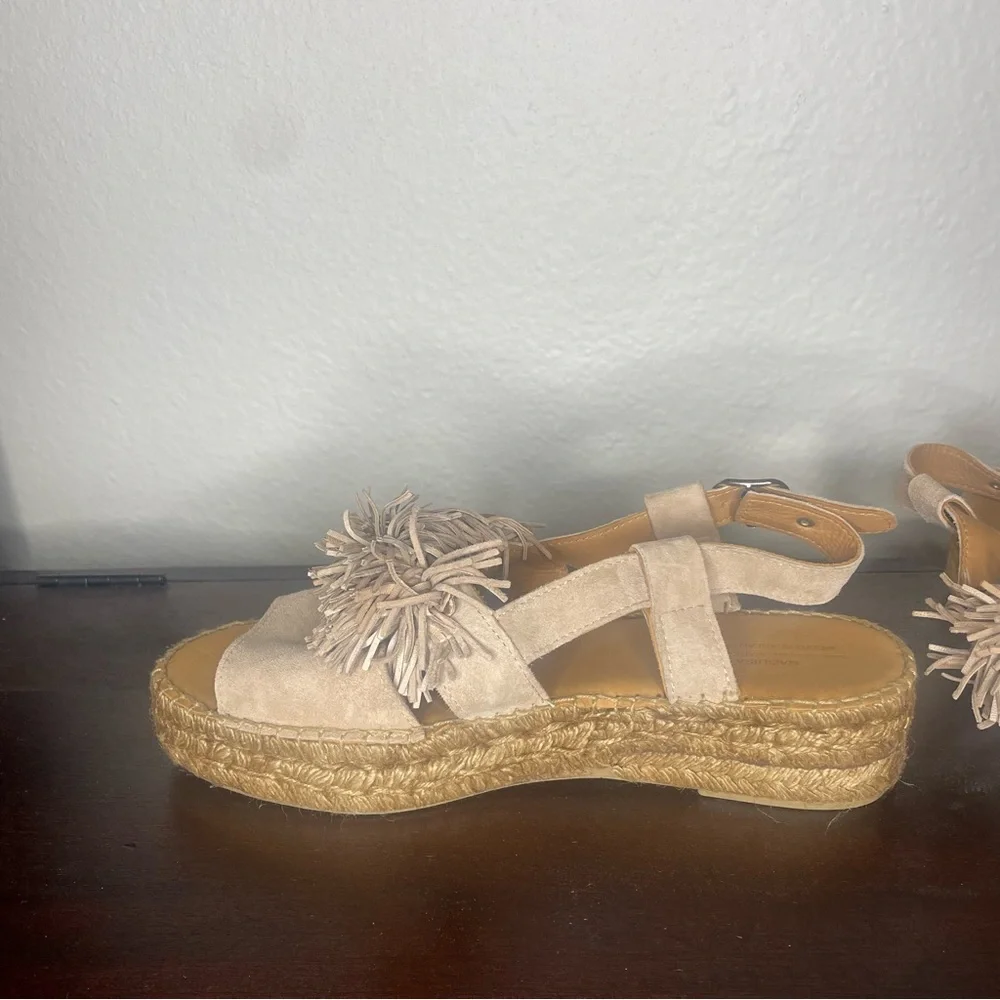 Anthropologie Naguisa Calau Fringe Espadrille Sandals Size 11